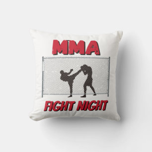 MIXED MARTIAL ARTS Fight Night Text und Silhouette Kissen