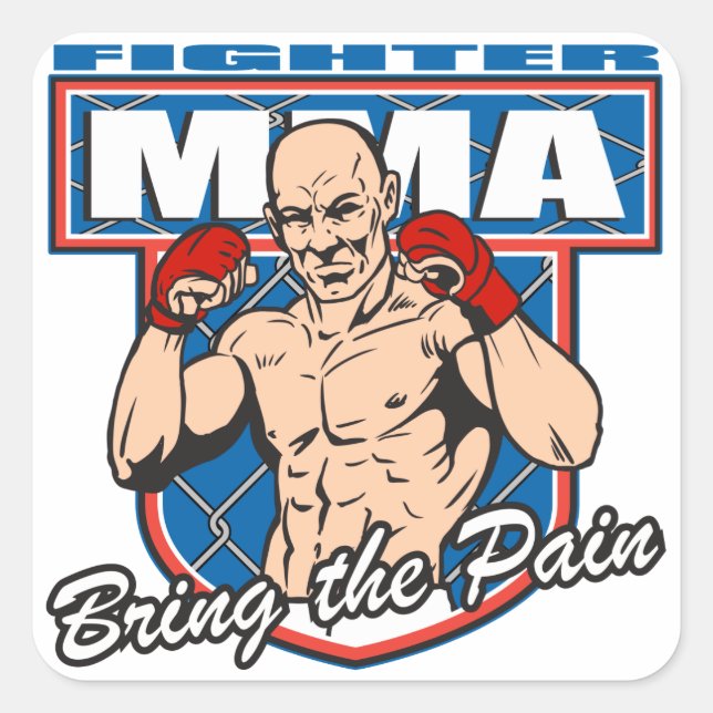 MIXED MARTIAL ARTS Fighter Quadratischer Aufkleber (Vorderseite)