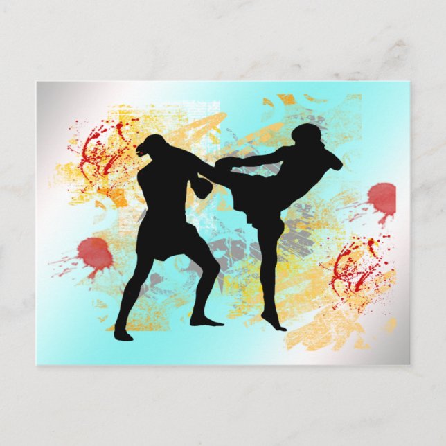 Mixed Martial Arts Head Kick Postkarte (Vorderseite)