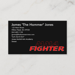 MIXED MARTIAL ARTS-KÄMPFER-GESCHÄFTS-KARTE VISITENKARTE