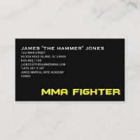 MIXED MARTIAL ARTS-KÄMPFER-GESCHÄFTS-KARTEN-GELB