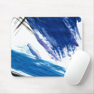 Mixed media Aquarellblau abstrakt Mousepad