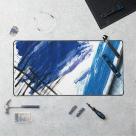 Mixed media Aquarellblau abstrakt Schreibtischunterlage