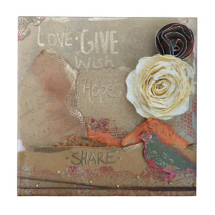 Mixed Media Art Liebe Fliese