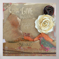 Mixed Media Art Liebe gibt Hope Share Art Print