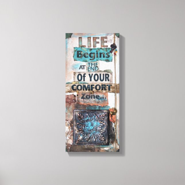 Mixed Media Art mit Life Quote | Kanvas Leinwanddruck (Vorderseite)