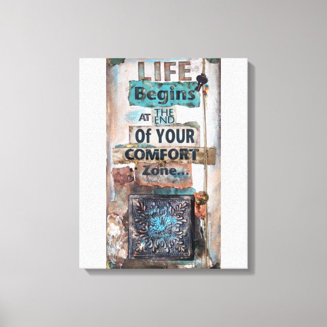 Mixed Media Art mit Life Quote | Kanvas Leinwanddruck (Vorderseite)