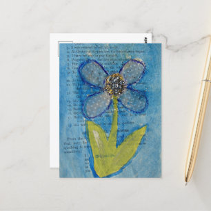 Mixed Media-Blume Postkarte
