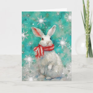 Mixed Media Bunny Print Weihnachtskarte AP446B1 Karte