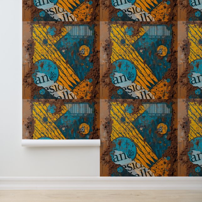 Mixed Media Collage Tapete (Anwendung)