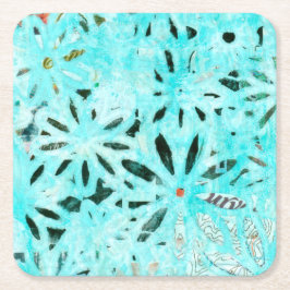 Mixed Media Daisy Art Rechteckiger Pappuntersetzer