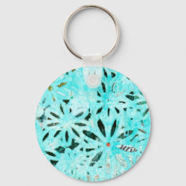 Mixed Media Daisy Art Schlüsselanhänger