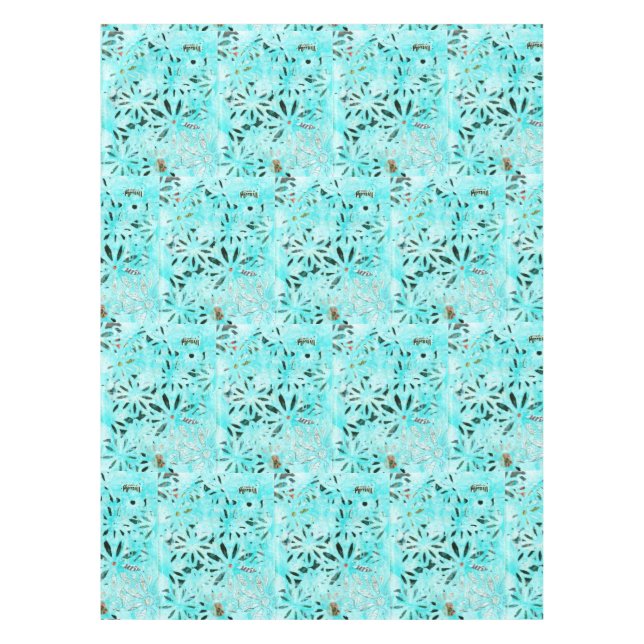 Mixed Media Daisy Art Tischdecke (Vorderseite)