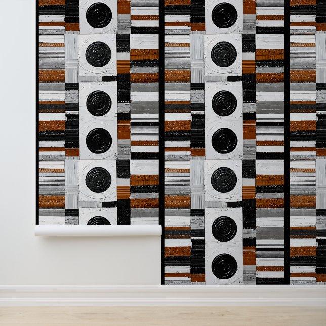 Mixed Media Grid Stripe No. 1 Tapete (Anwendung)