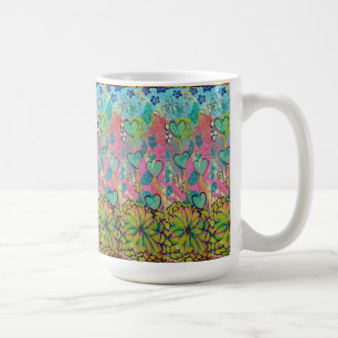 Mixed Media Hearts Kaffeetasse