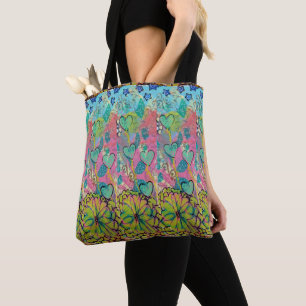 Mixed Media Hearts Tasche