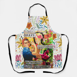 Mixed Media Inspirational Rosie the Riveter Schürze