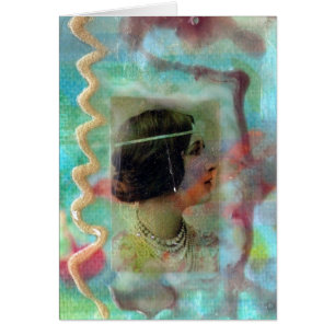 Mixed Media Lady Collage in Pastel Shades