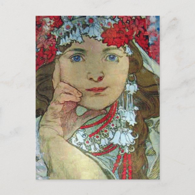 Mixed Media Lady Postkarte (Vorderseite)