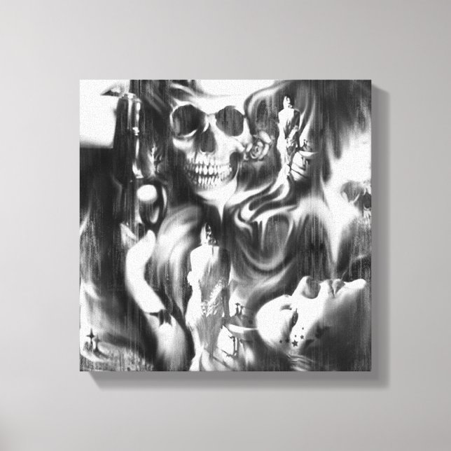 Mixed Media Leinwand Artwork von Sin and Smoke. (Vorderseite)