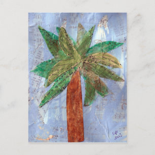 Mixed Media Palm Tree Postkarte