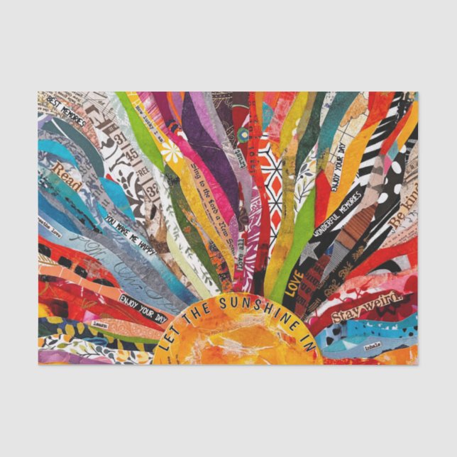 Mixed Media Sonne  Seidenpapier (Vorderseite)