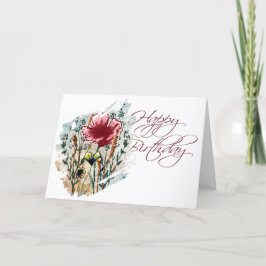 Mixed Media Wildflower Birthday Card Karte