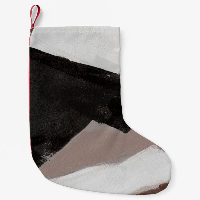 Mixed mediale Malerei, minimalistisch abstraktes D Kleiner Weihnachtsstrumpf (Vorderseite)