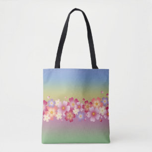 Mixed Sakura Blossoms Kimono Style Regenbogen Tasche