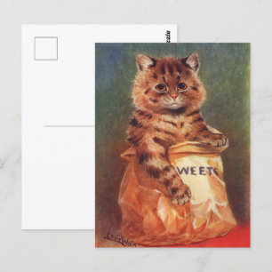 Mixed Süßigkeiten Cat von Louis Wain Postkarte