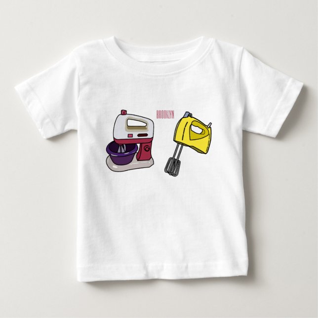 Mixer-Cartoon-Abbildung Baby T-shirt (Vorderseite)