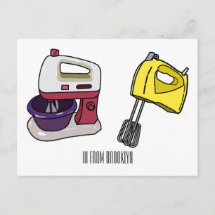 Mixer-Cartoon-Abbildung Postkarte