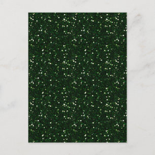 MIXMATCH DARK EMERALD GREEN WHITE GLITZER BACKGROU POSTKARTE