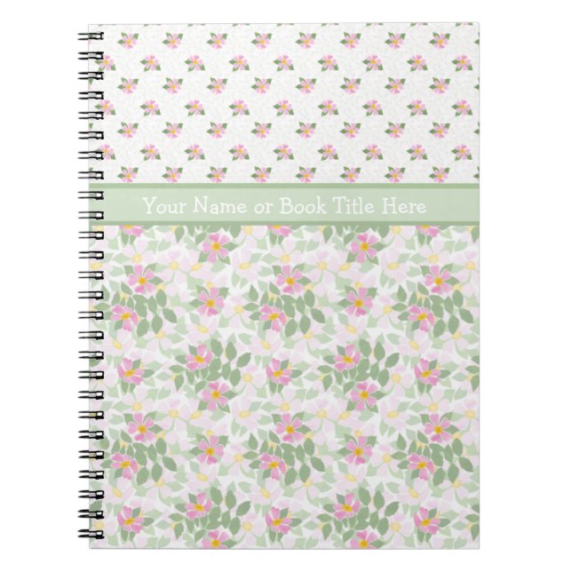 Mix'n'match Dog Rose Florals Spiral Notebook Notizblock (Vorderseite)