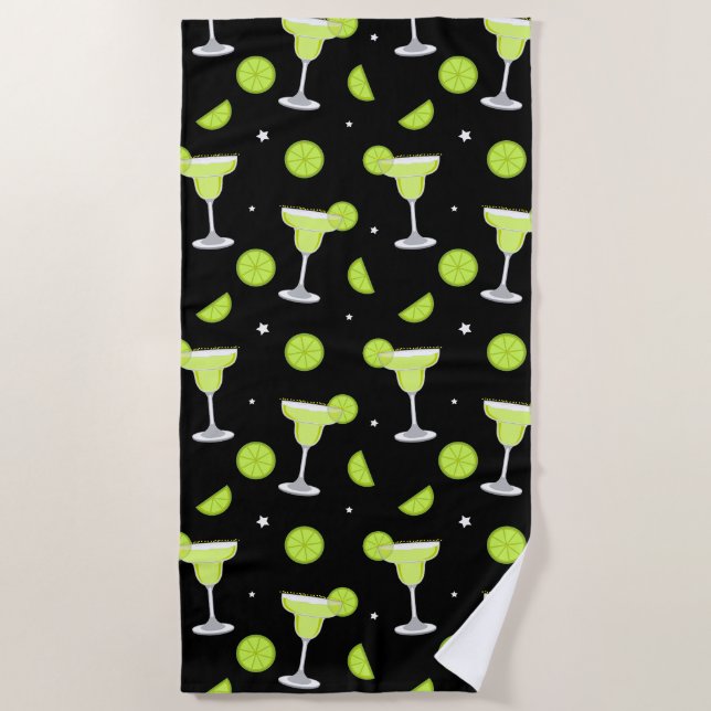 Mixologe Cocktail Barman Stylish Green Black Strandtuch (Vorderseite)
