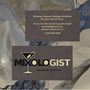 Mixologue de lin classique Carte de visite barman