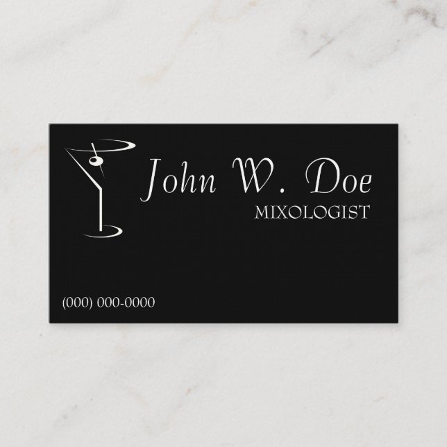 Mixology-Barkeeper-Geschäfts-Karten Visitenkarte (Vorderseite)