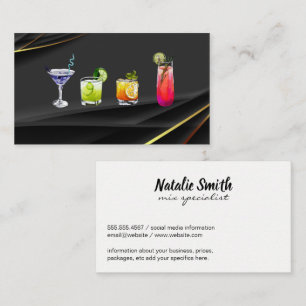 Mixology-Logo   Icons für gemischte Getränke Visitenkarte