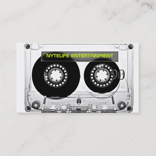Mixtape 80er Retro klare Visitenkarte (Vorderseite)