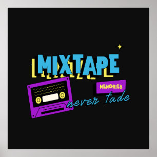 Mixtape-Erinnerungen Retro-Kassette Nostalgie Poster