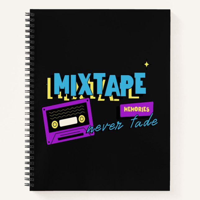 Mixtape Memories Retro Cassette Nostalgia Notizbuch (Vorderseite)