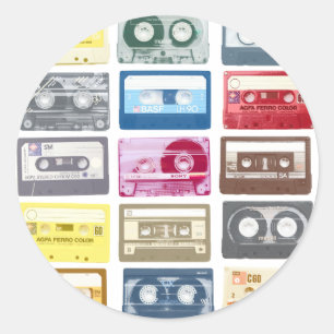 Mixtapes Grafik Runder Aufkleber