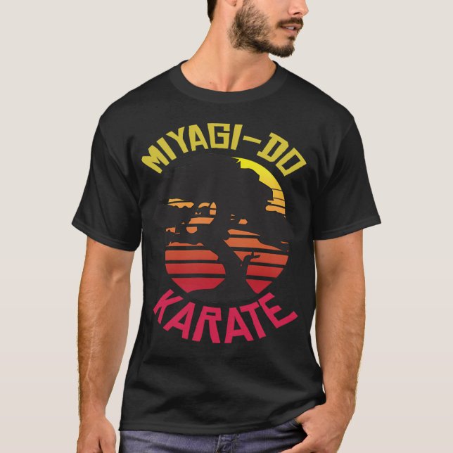 Miyagi Do Silhouette Bonsai - Retro T-Shirt (Vorderseite)