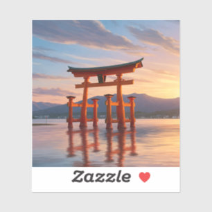 Miyajima Floating Torii Itsukushima Shrine Travel Aufkleber