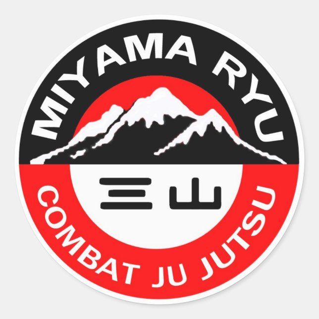 Miyama Ryu Logo Black & Red Runder Aufkleber (Vorderseite)