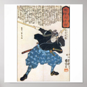 Miyamoto Musashi, das C. 1800's malt Poster