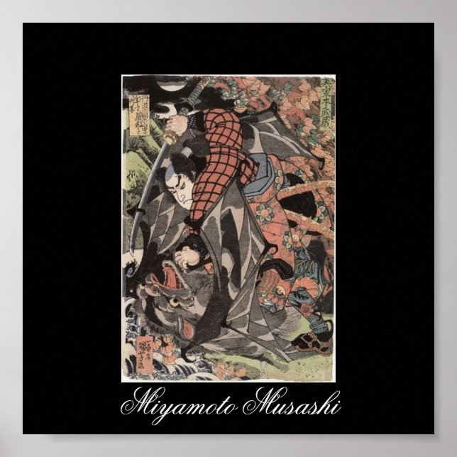 Miyamoto Musashi Painting, c. 1800 Poster (Vorne)