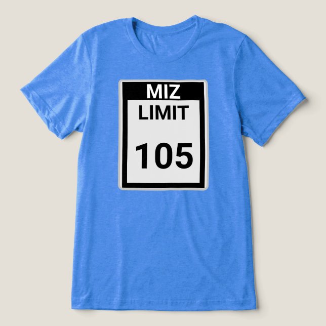 MIZ Geschwindigkeitsbegrenzung Tri-Blend Shirt (Design Vorderseite)