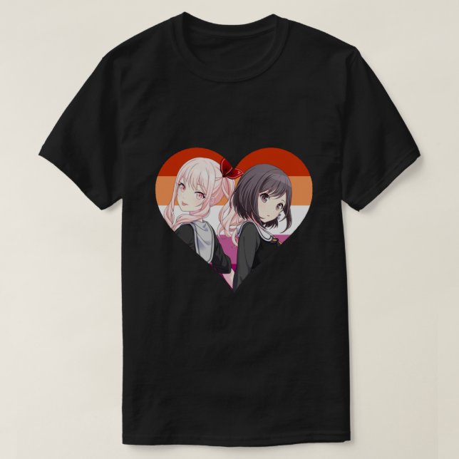 Mizuki Ena Lesbian Heart Sticker T-Shirt (Design vorne)