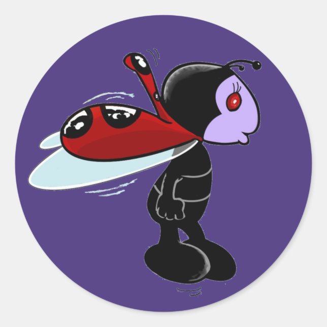 Mizz Ladybug Classic Round Sticker (Vorderseite)